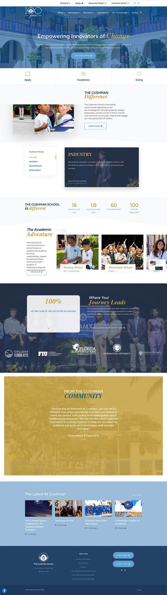 The Cushman School website