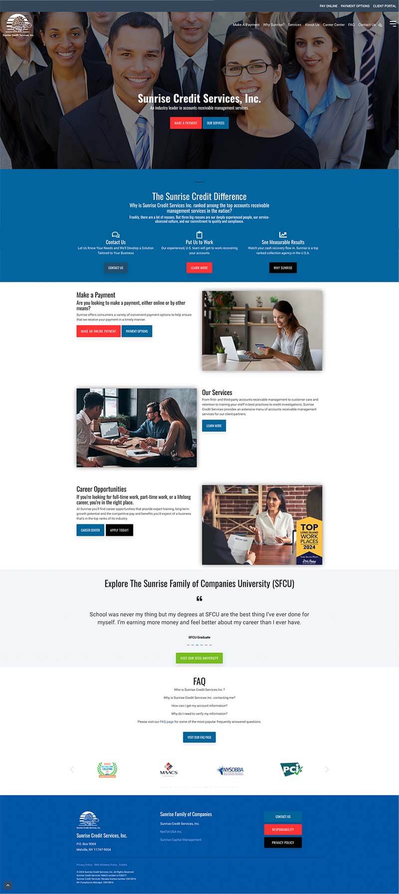 Sunrise Credit Services, Inc. website