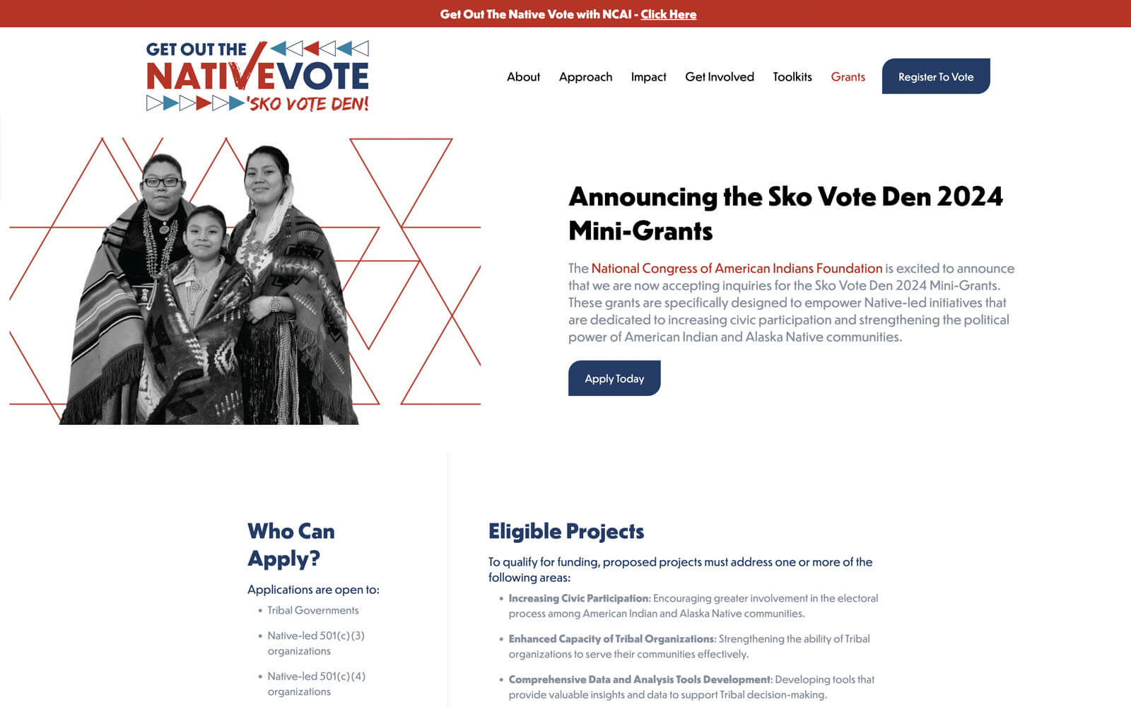 Native Vote Grants